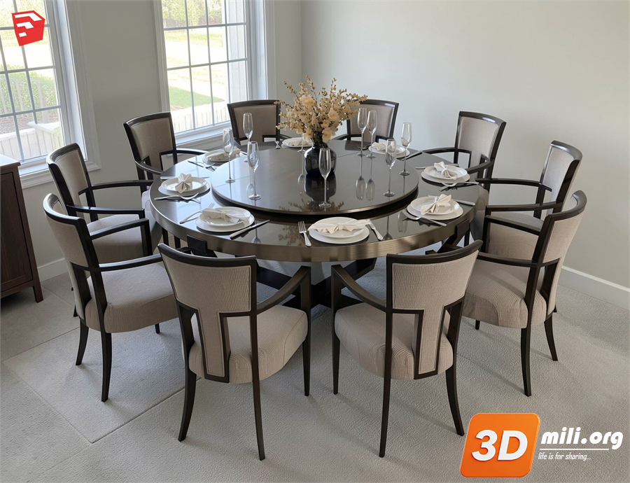 Dining Table Set Skp Files